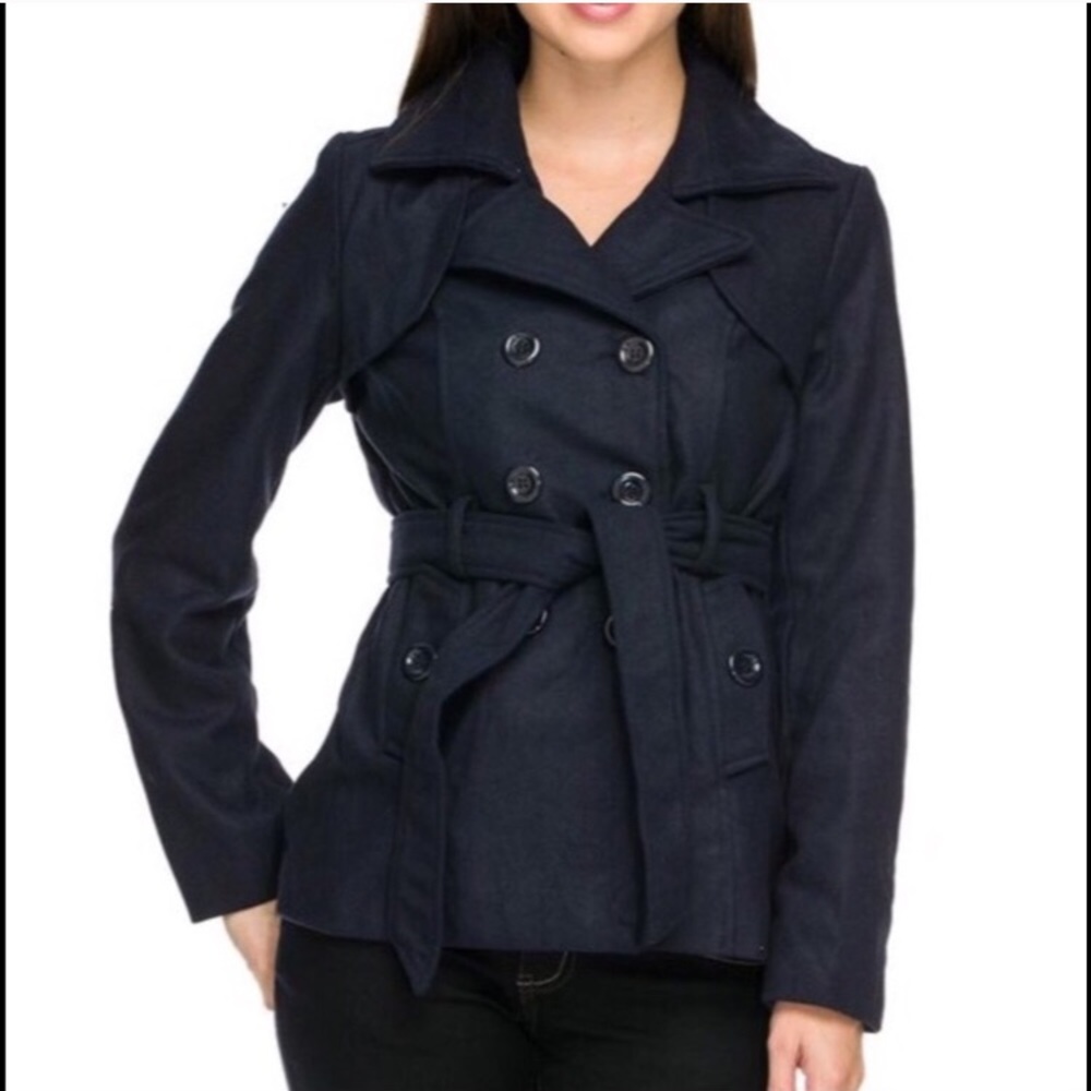 NWT Ambiance Navy Blue Pea Coat